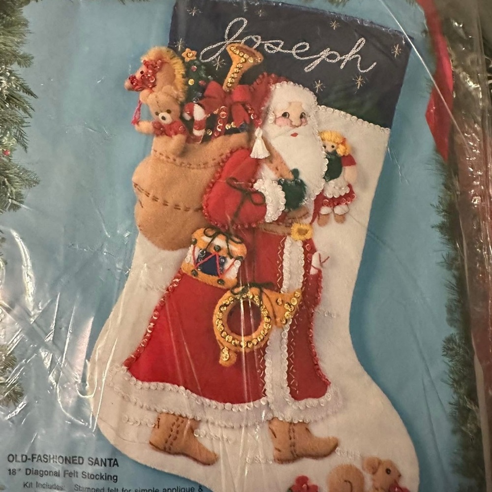 Bucilla Red and White Holiday Decor Santa Stocking Kit
